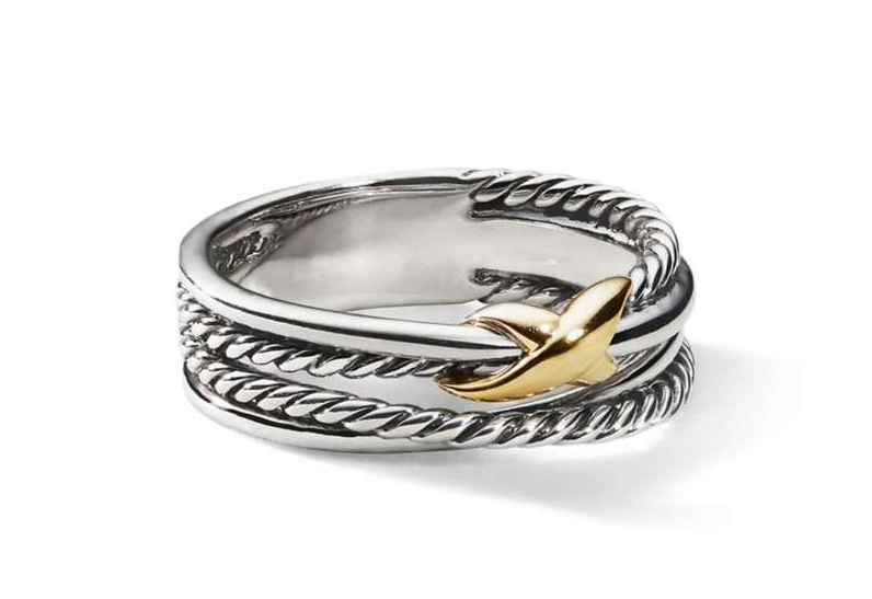 David Yurman デイビット・ユーマン Crossover X リング 18K Yellow Gold silver