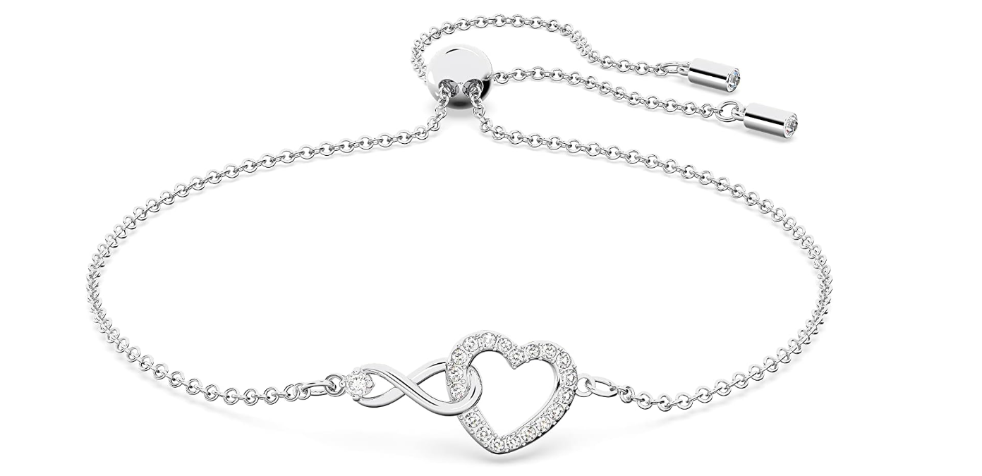 【スワロフスキー】Swarovski Infinity ブレスレット, インフィニティとハート, ホワイト, ロジウム・プレーティング[正規輸入品]