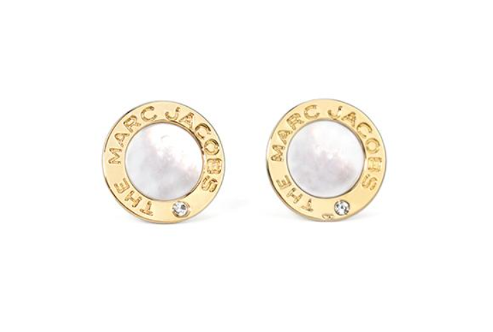 MARC JACOBS マークジェイコブス ピアス J243MT7PF21 103 MOTHER OF PEARL EARRINGS ホワイト ゴールド [並行輸入品]