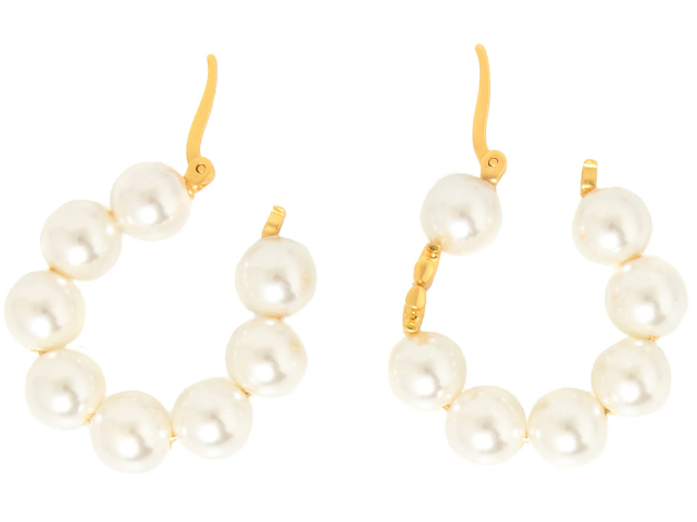 TORY BURCH Earrings KIRA PEARL HOOP EARRING [Kira Pearl Hoop Earrings] 140674 [Parallel Import]