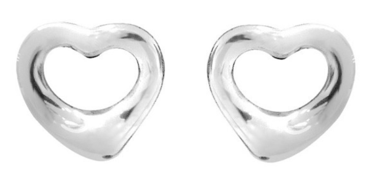 Tiffany Tiffany&Co. Women's Earrings Open Heart Mini Silver 12270062