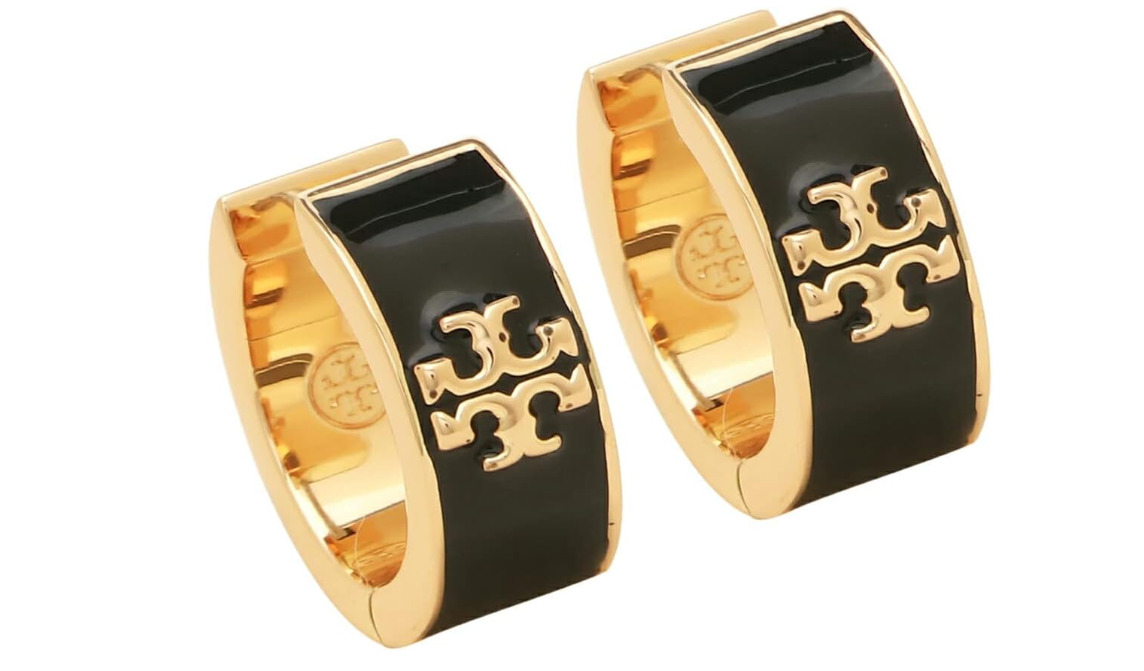 [トリーバーチ]ピアス アクセサリー キラ エナメル ロゴ ゴールド ブラック レディース TORY BURCH 87569 720 [並行輸入品]