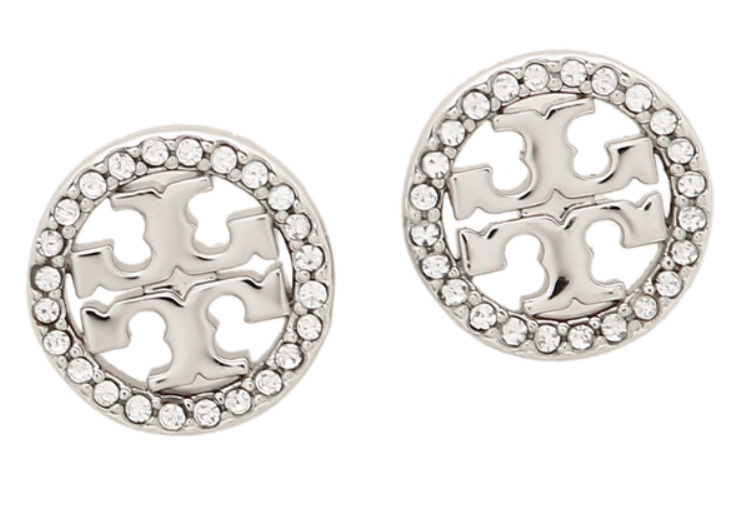 [トリーバーチ] ピアス アクセサリー レディース TORY BURCH 53422 CRYSTAL LOGO CRYSTAL LOGO CIRCLE STUD EARRING [並行輸入品]